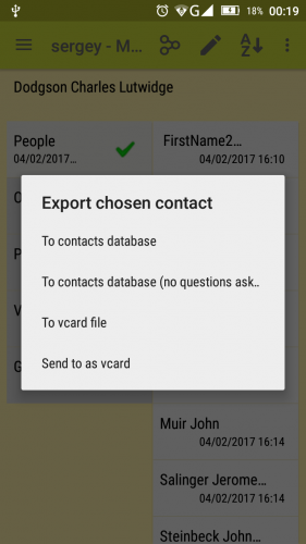 contact export